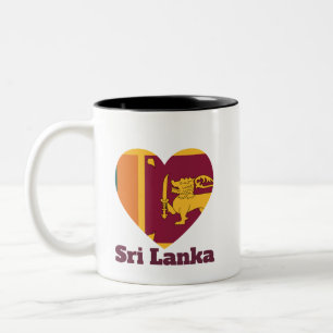 Caneca De Café Em Dois Tons Sinalizador do Coração do Sri Lanka