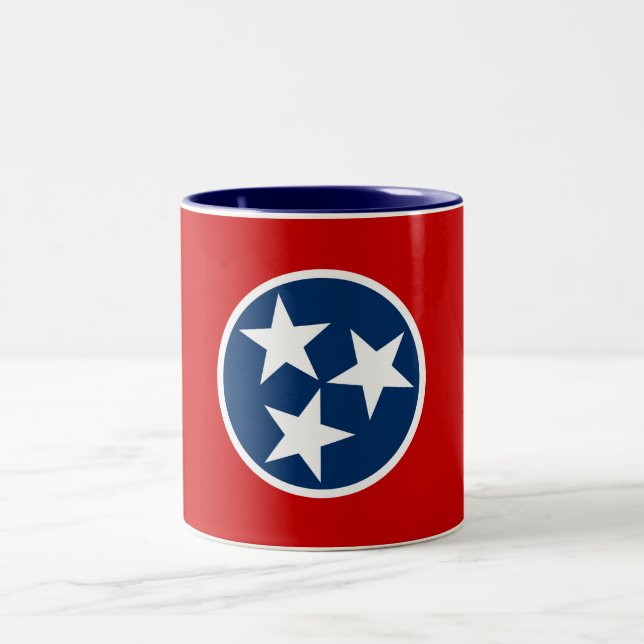 Caneca De Café Em Dois Tons Sinalizador do Estado do Tennessee (Centro)