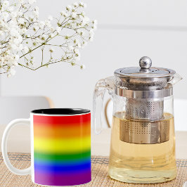 Caneca De Café Em Dois Tons Sinalizador do Orgulho Arco-Íris LGBTQ+ Gradiente 