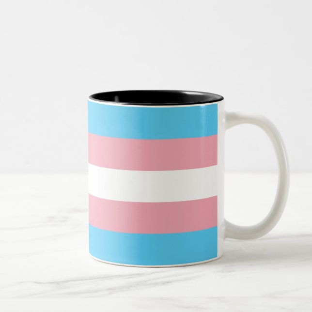 Caneca De Café Em Dois Tons Sinalizador do Orgulho Transgênero (Direita)