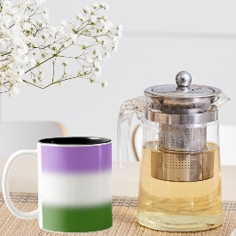 Caneca De Café Em Dois Tons Sinalizador Gradient Genderqueer Pride - Sinalizad