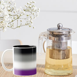 Caneca De Café Em Dois Tons Sinalizador Gradual do Orgulho Asexual - Sinalizad