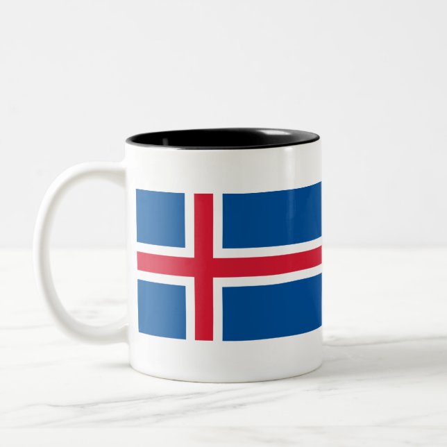Caneca De Café Em Dois Tons Sinalizador Islândia (Esquerda)