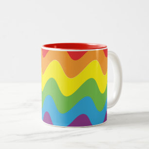 Caneca De Café Em Dois Tons Sinalizador LGBT na Onda