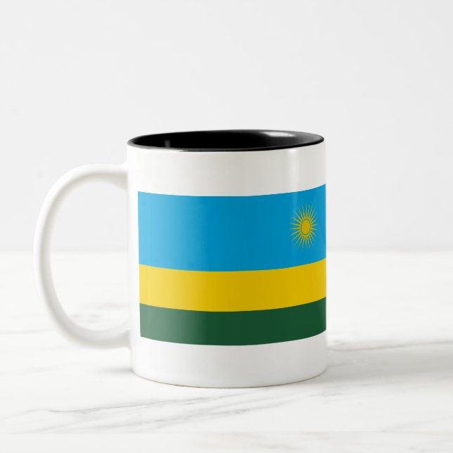 Caneca De Café Em Dois Tons Sinalizador Ruanda (Esquerda)