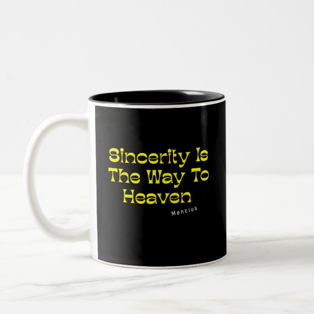 Caneca De Café Em Dois Tons Sinceridade É O Caminho Para O Céu (Esquerda)