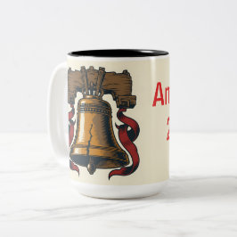 Caneca De Café Em Dois Tons Sino da Liberdade Patriótico