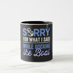 Caneca De Café Em Dois Tons Sinto muito pelo que disse enquanto estava docking