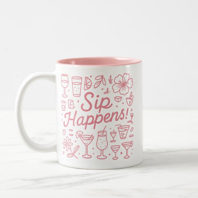 Caneca De Café Em Dois Tons Sip Acontece (Esquerda)