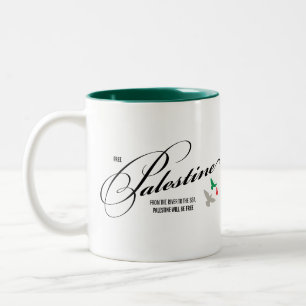 Caneca De Café Em Dois Tons Sip de Libertação: Mug de Defesa "Palestina Livre"