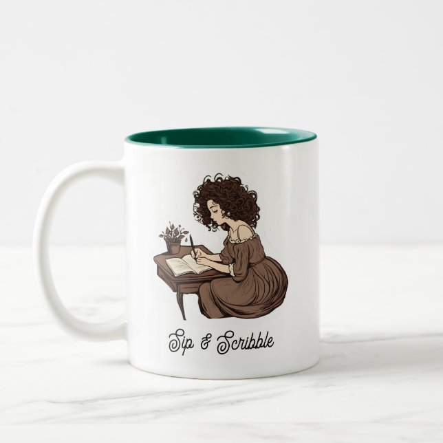 Caneca De Café Em Dois Tons Sip e Scribble Mug (Esquerda)