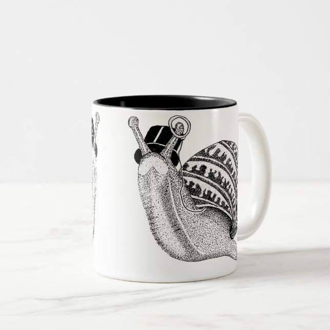 Caneca De Café Em Dois Tons Sir Peter the Snail (Frente Esquerda)
