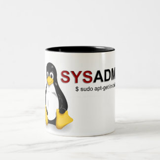Caneca De Café Em Dois Tons Sistema Admin de Linux