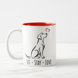 Caneca De Café Em Dois Tons Sit-Keep-Love Labrador