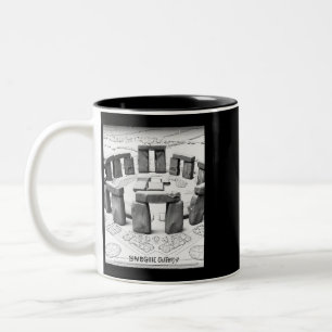 Caneca De Café Em Dois Tons Sites Megalíticos Antigos de Impressão Blueprint S