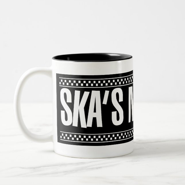 Caneca De Café Em Dois Tons Ska nao inoperante! - Branco (Esquerda)
