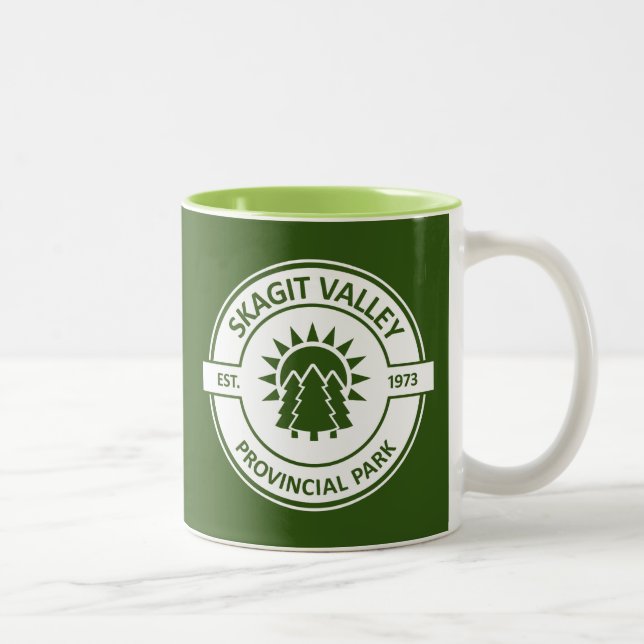 Caneca De Café Em Dois Tons Skagit Valley Provincial Park Sun Trees (Direita)