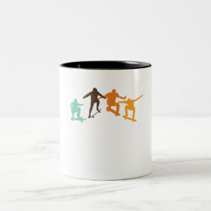 Caneca De Café Em Dois Tons Skate Retro Skateboarder Skateboard Skateboard Ska