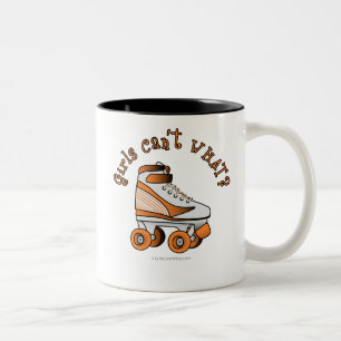 Caneca De Café Em Dois Tons Skate Roller Derby - Laranja