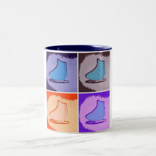 Caneca De Café Em Dois Tons Skates de gelo, deixe nevar, deixe nevar
