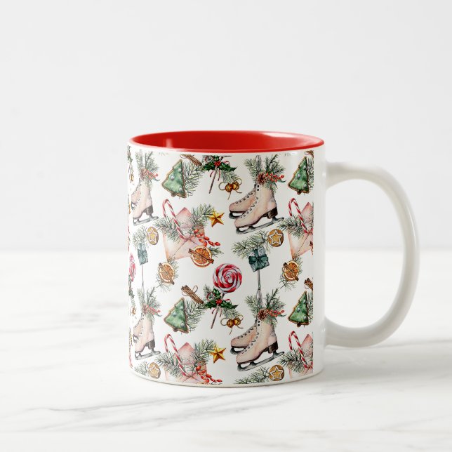 Caneca De Café Em Dois Tons Skates de Natal Mug (Direita)