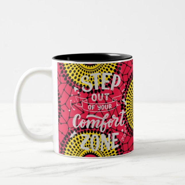 Caneca De Café Em Dois Tons SKAYMARTS | Cinza Impressões Caligráficas Mug  (Esquerda)