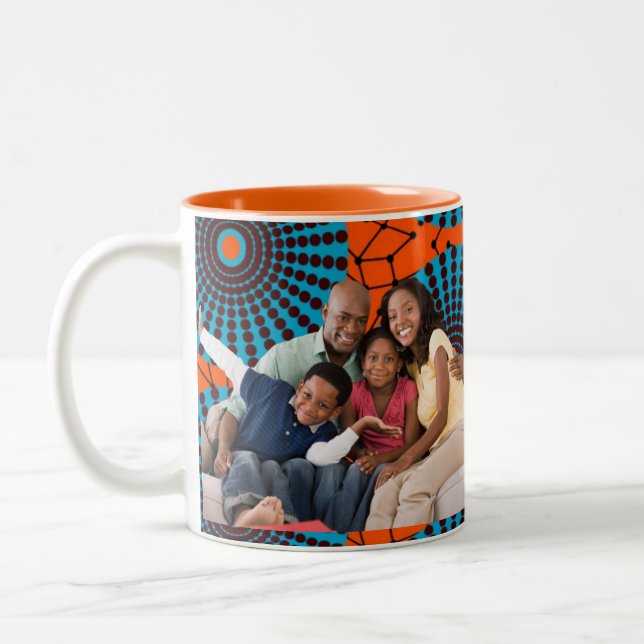 Caneca De Café Em Dois Tons SKAYMARTS | Foto da família African Wax Design Mug (Esquerda)