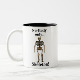 Caneca De Café Em Dois Tons Skeleton No-Body Funny