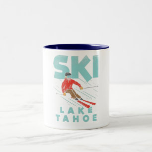 Caneca De Café Em Dois Tons Ski Lake Tahoe