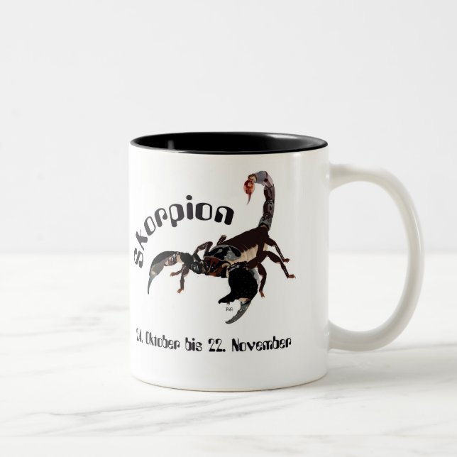 Caneca De Café Em Dois Tons Skorpion - Sternzeichen Tasse (Direita)