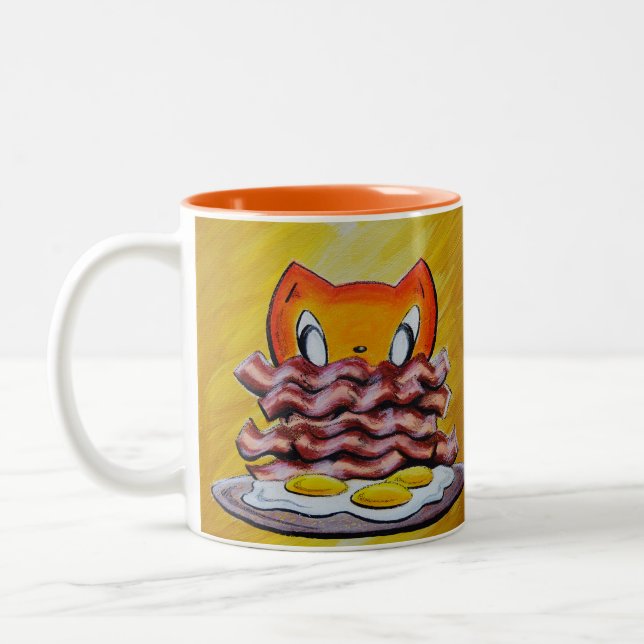 Caneca De Café Em Dois Tons Skribbles: Porque bacon (Esquerda)