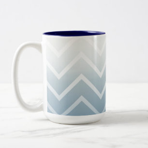 Caneca De Café Em Dois Tons Sky White Chevron