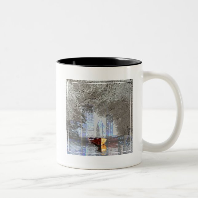 Caneca De Café Em Dois Tons Skyline (Direita)