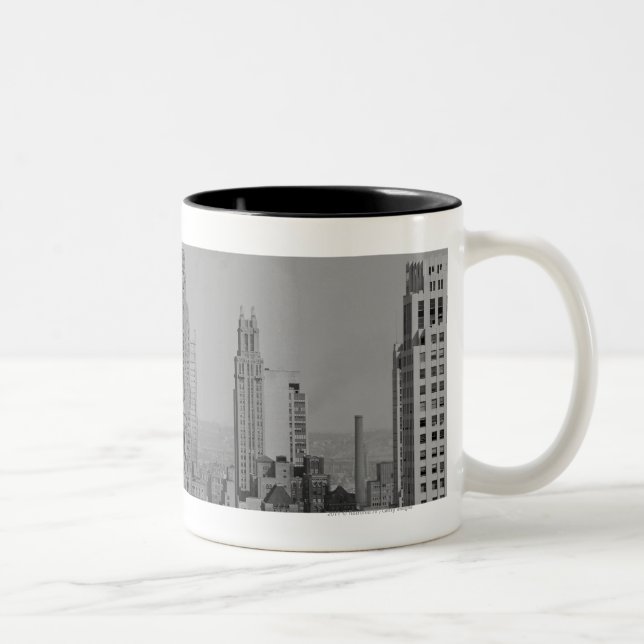 Caneca De Café Em Dois Tons Skyline da cidade (Direita)