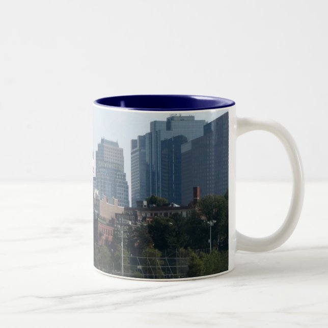 Caneca De Café Em Dois Tons Skyline de Boston (Direita)