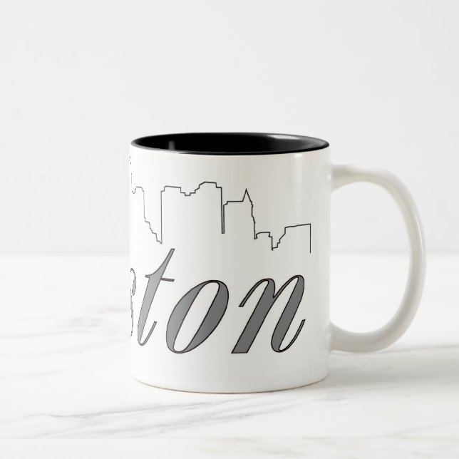 Caneca De Café Em Dois Tons Skyline de Boston (Direita)