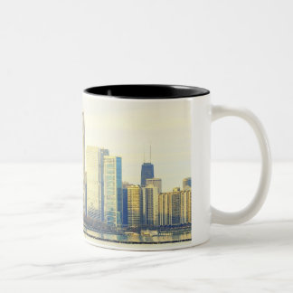 Caneca De Café Em Dois Tons Skyline de Chicago