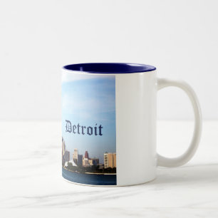 Caneca De Café Em Dois Tons skyline de detroit