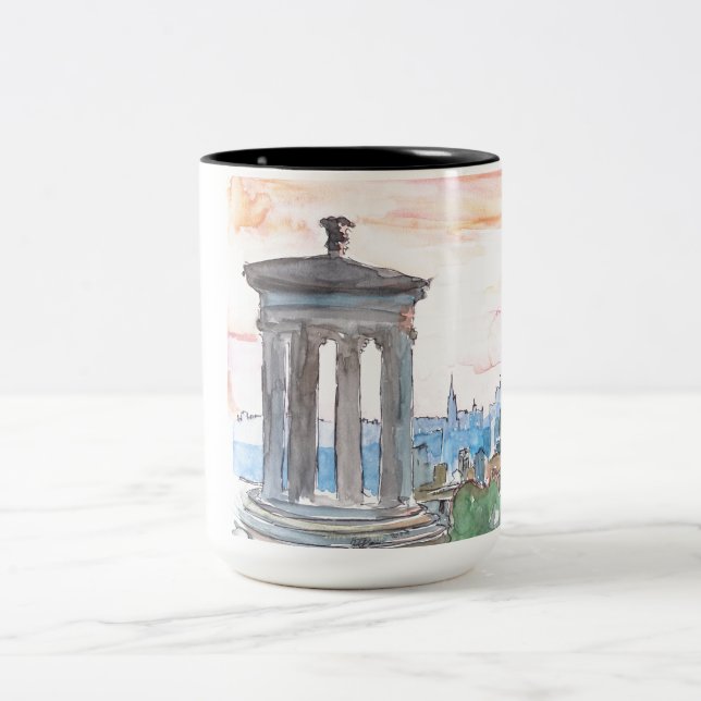Caneca De Café Em Dois Tons Skyline de Edimburgo Scotland no crepúsculo (Centro)