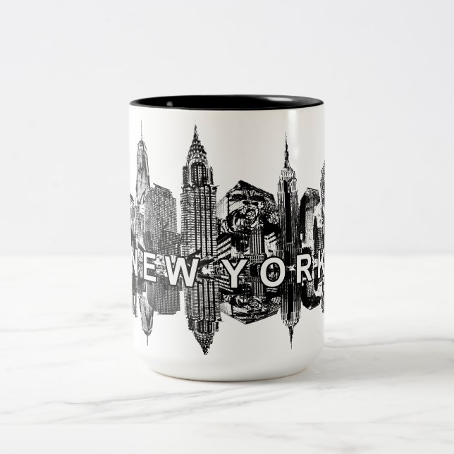Caneca De Café Em Dois Tons Skyline de Nova York (Centro)