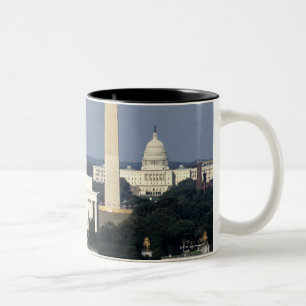 Caneca De Café Em Dois Tons Skyline do Washington DC com o Capitólio dos E.U.