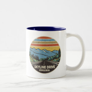 Caneca De Café Em Dois Tons Skyline Drive Shenandoah Virgínia Montanhas