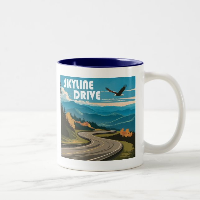 Caneca De Café Em Dois Tons Skyline Drive Virginia Eagle (Direita)