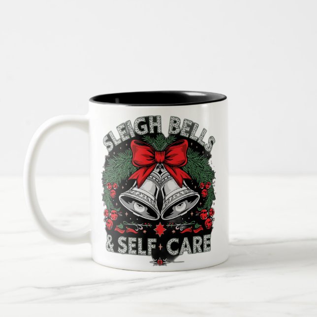 Caneca De Café Em Dois Tons Sleigh Bells & Self Care (Esquerda)