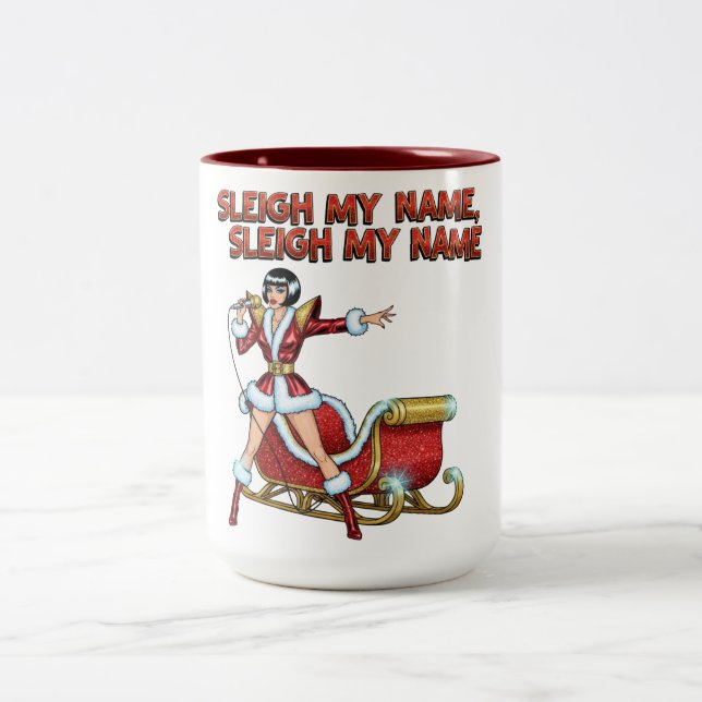 Caneca De Café Em Dois Tons Sleigh My Name Christmas (Centro)
