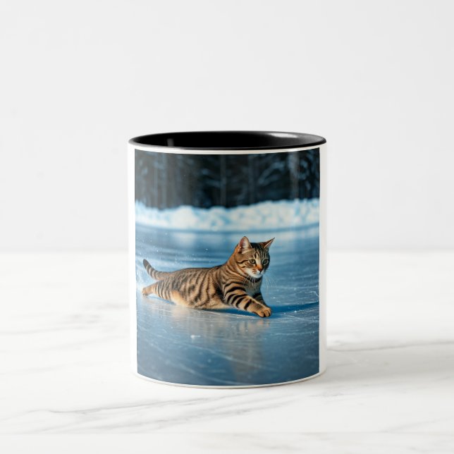 Caneca De Café Em Dois Tons Slippery Cat Adventure Mug (Centro)