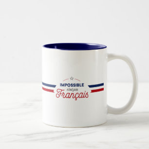 Caneca De Café Em Dois Tons "Slogan francês de Français o mais n'est