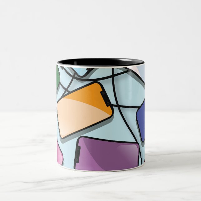 Caneca De Café Em Dois Tons Smartphones com um entalhe (Centro)