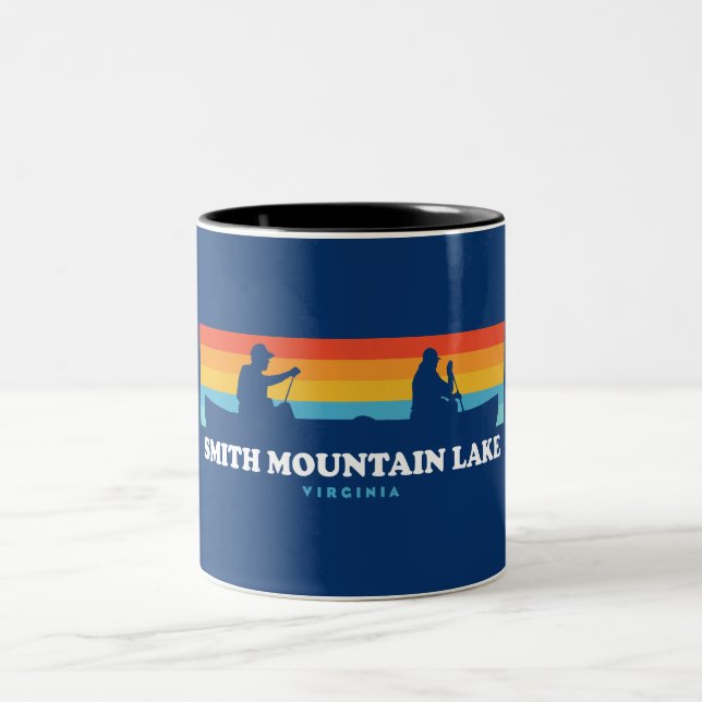Caneca De Café Em Dois Tons Smith Mountain Lake Virginia Canoe (Centro)