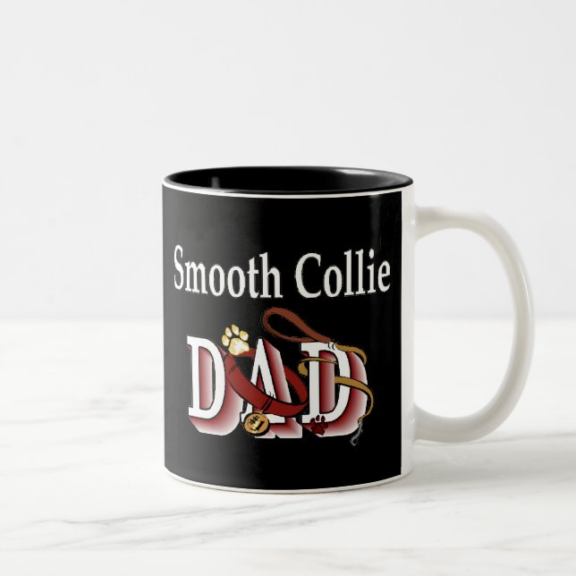 Caneca De Café Em Dois Tons Smooth Collie Pai Mug (Direita)